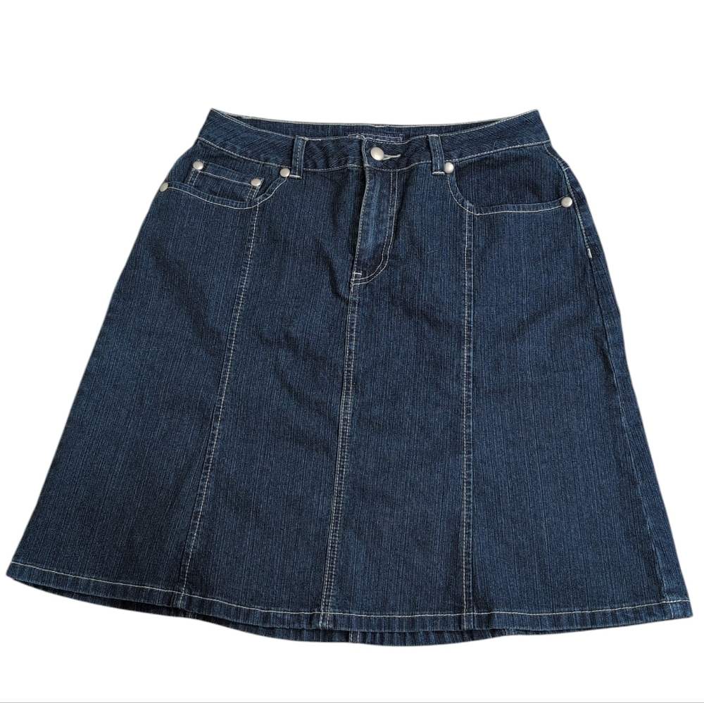 Baccini Denim Skirt, Fun Back Pockets, Western Casual, Size 8 - Picture 1 of 9